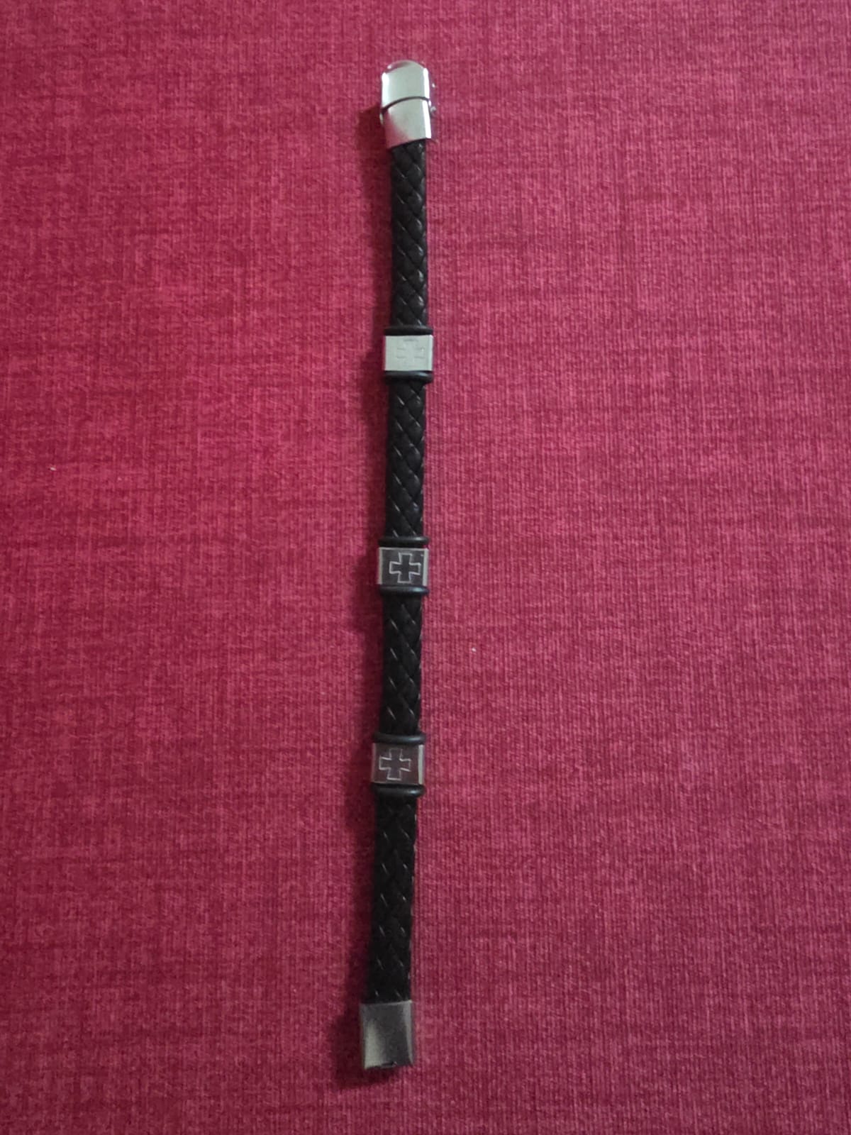 Orthodox Leather Bracelet with Cross