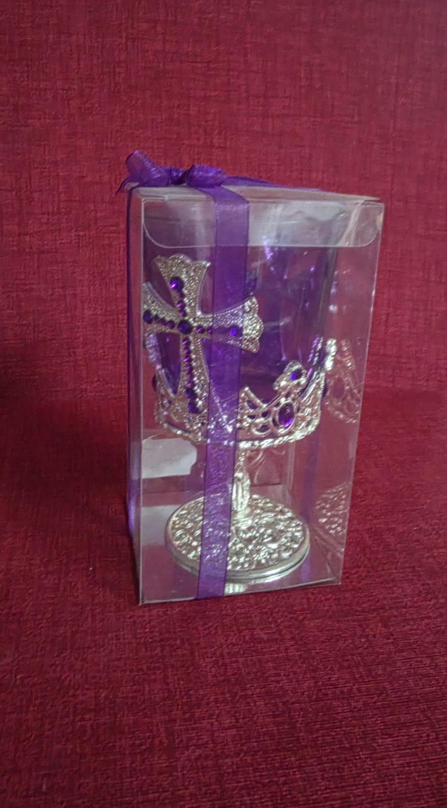 Orthodox Table Oil Lamp (Kandilo) – Glass & Metal (Large)