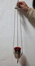Orthodox Hanging Oil Lamp (Kandilo) – Glass & Metal