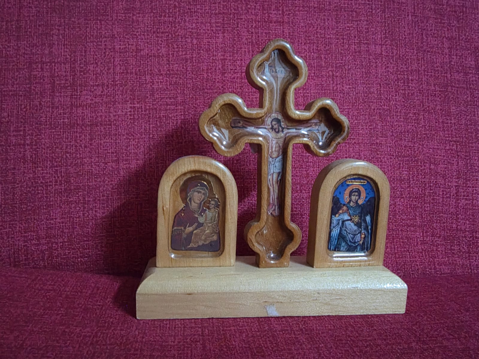 Orthodox Wooden Triptych with Cross